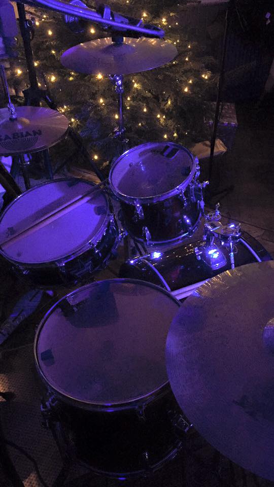 My drum setup ta a wedding as a professional gigging session drummer